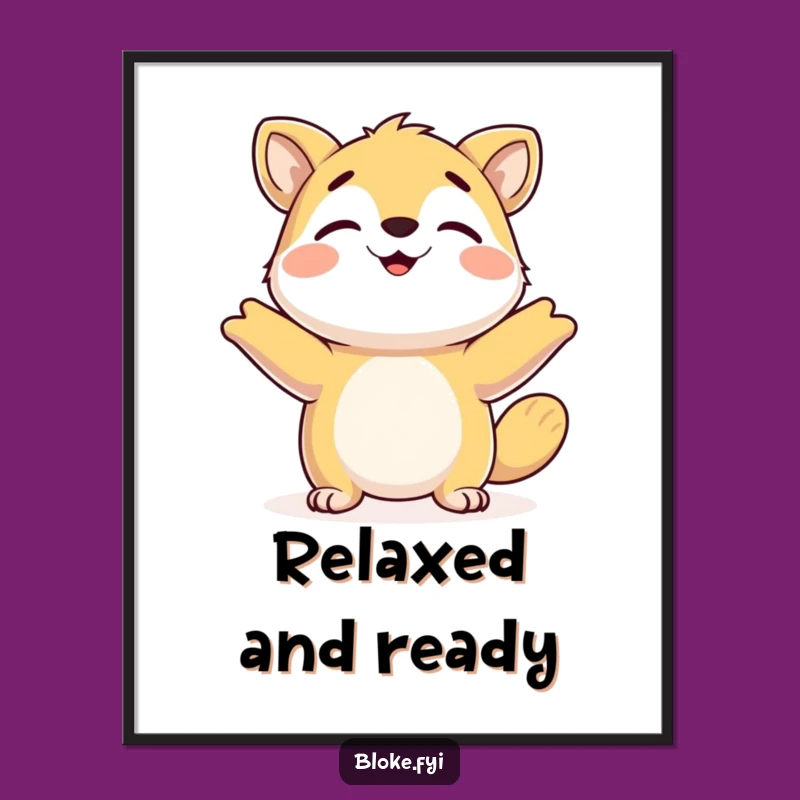 Funny Happy Shrugging Animal Poster: Decorate with Relaxed Vibes