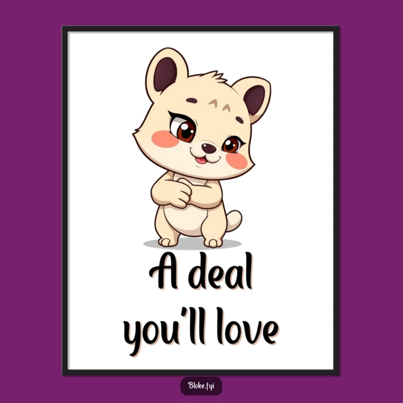 Funny Mischievous Handshake Poster - Playful Art, Great Funny Gift Idea
