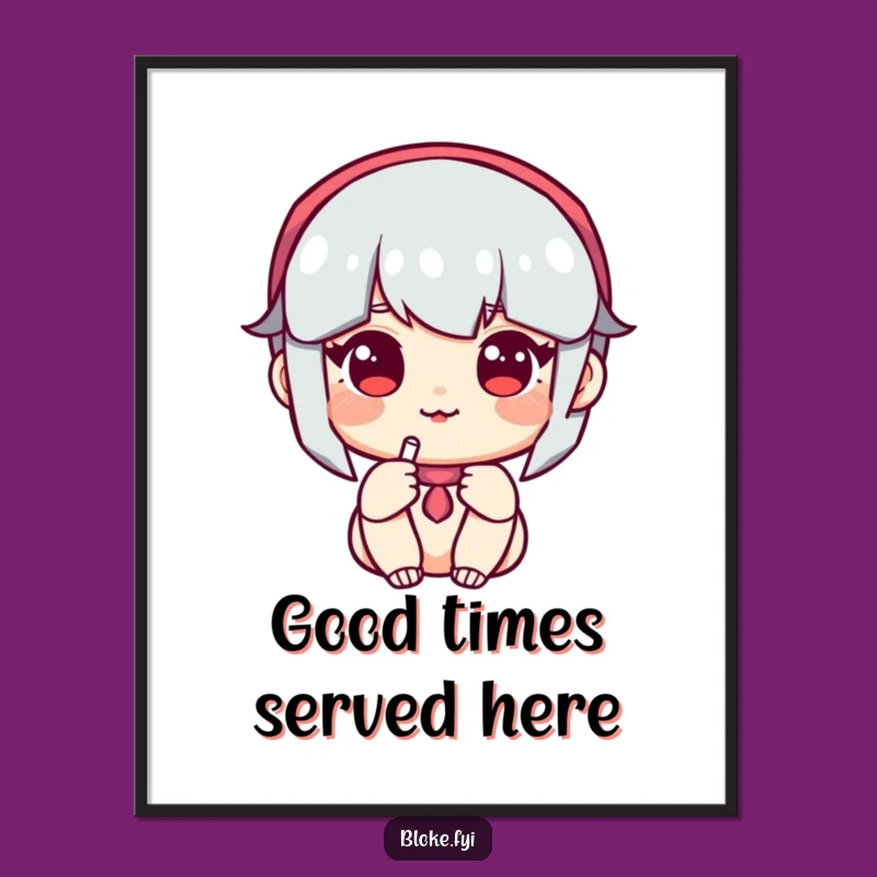 Funny Poster Print: Amiable Character Offers Pint - Quirky Humorous Wall Art