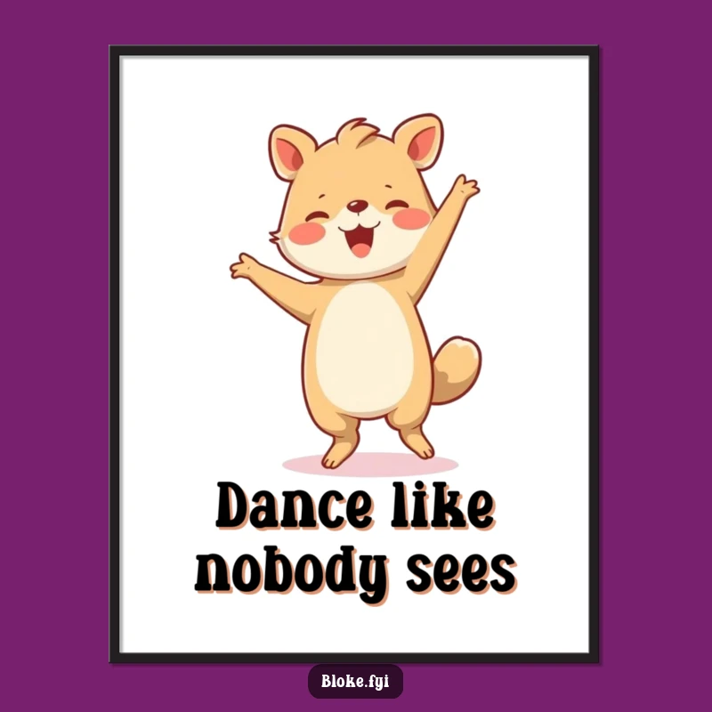 Funny Poster Print: Joyful Clumsy Dance Animal - Quirky Humorous Art