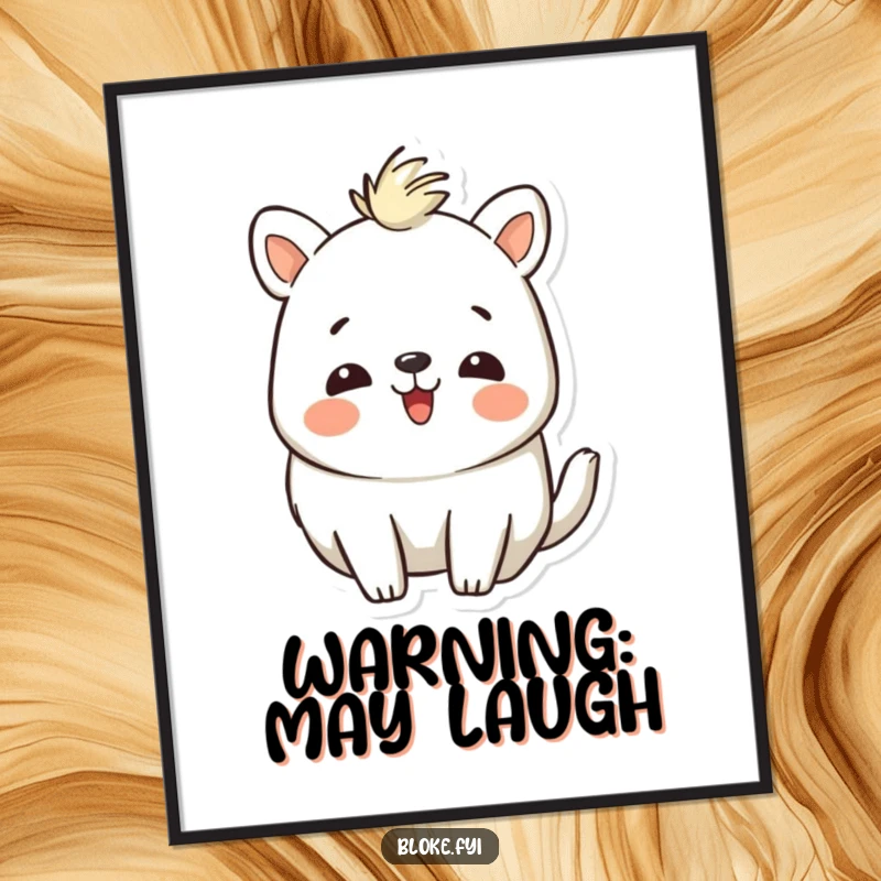 Funny Poster: A delightful animal drawing with a rugged charm is caught in a moment of infectious laughter, radiating pure humor.