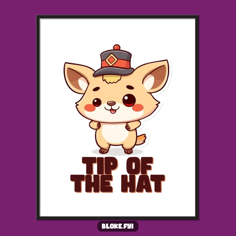 Funny Proud Animal Hat Tip Poster - Dapper Wall Art