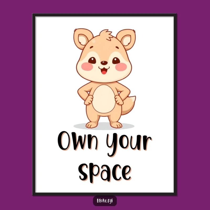 Funny Proud Animal Poster - Confident Art Print, Hilarious Decor Gift