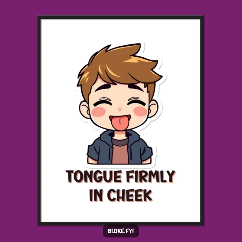 Funny Tongue Out Poster - Grinning Guy's Cheeky Art Print