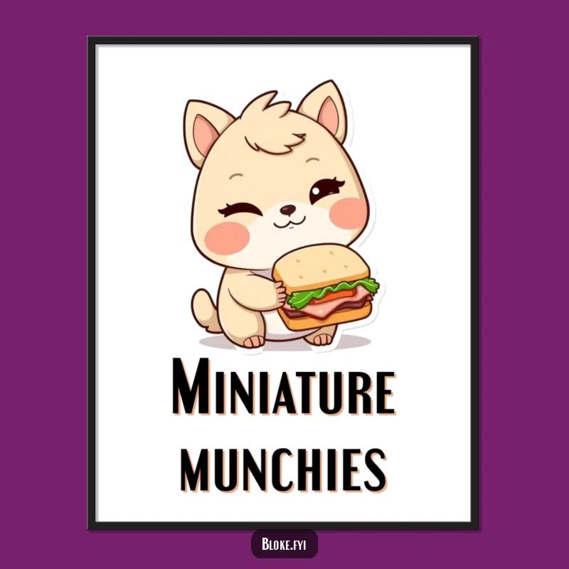 Funny Winking Sandwich Bloke Animal Poster - Hilarious Gourmet Art