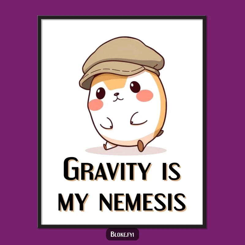 Funny Tripping Animal Poster: Goofy Character Fumbles in Art