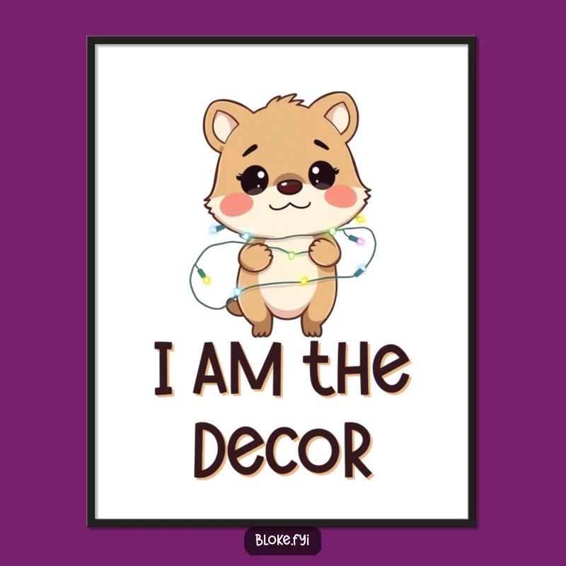 Funny Bewildered Animal Fairy Lights Poster - Hilarious Wall Art Gift
