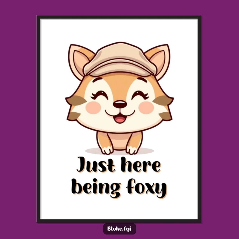 Funny Flat Cap Animal Poster: Cheeky Grin Wall Art, Perfect Humorous Gift for Decor