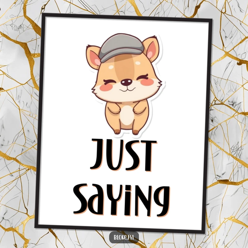 Funny Stout Animal Poster featuring a character in a flat cap with a playful wink, adding humorous art to walls.