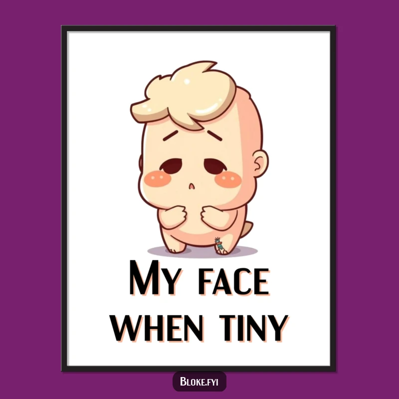 Funny Surprised Bloke Poster, Humorous Art for Shocked Spaces