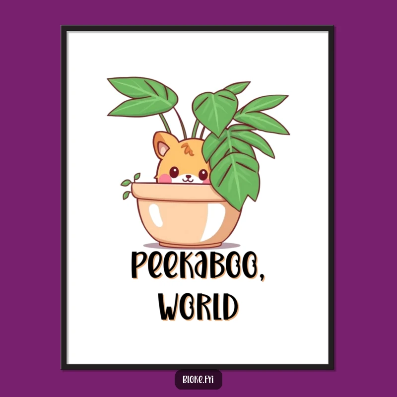 Funny Peeking Animal Poster: Curious Art for Humorous Wall Decor