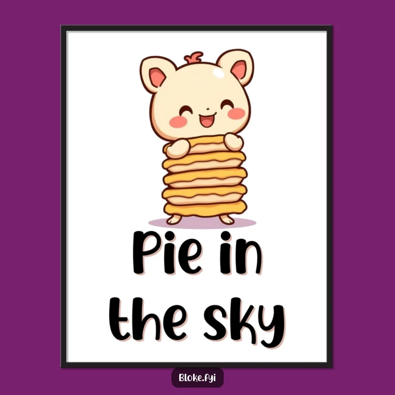 Funny Pie Balancer Poster: Stubby Dessert Art, a Whimsical Funny Gift for Walls