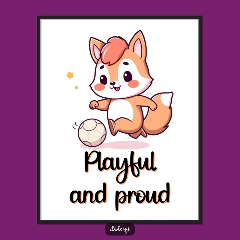 Funny Kicker Animal Poster: Playful Smile Art for Humorous Decor