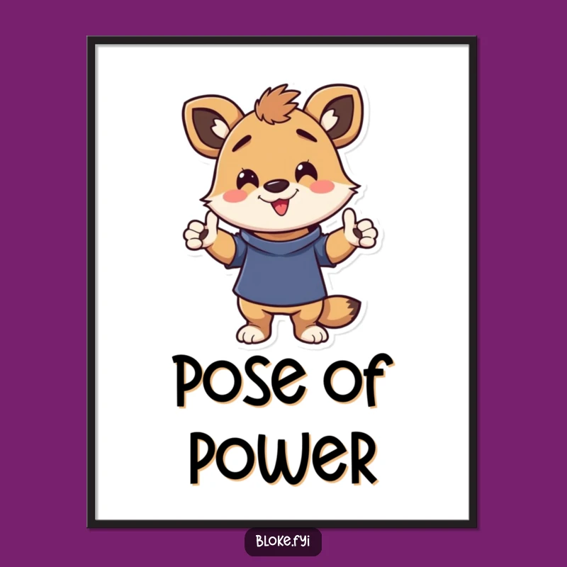 Funny Animal Character Pose Art Poster - Humorous Decor, Unique Funny Gift