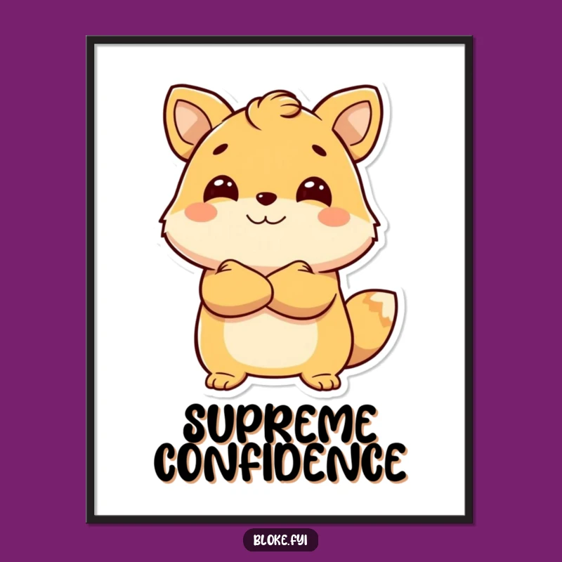 Funny Confident Animal Poster - Motivational Funny Gift for Offices