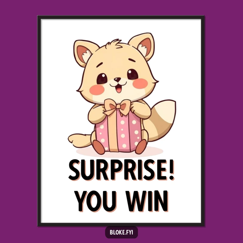 Funny Excited Animal Poster - Surprise Bloke Character Art