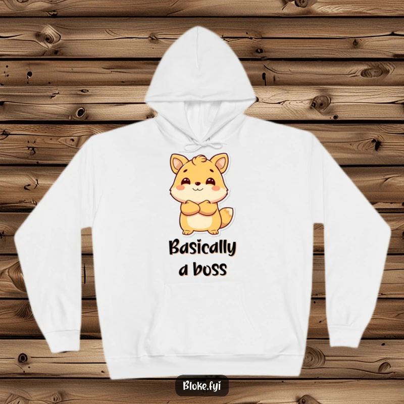 Funny Hoodie showcasing a smiling animal with arms crossed, looking ahead assuredly, perfect for staying warm and stylish.