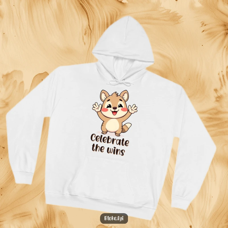 Funny Hoodie showcasing a happy animal giving an exaggerated high-five, perfect for staying warm and cheerful.