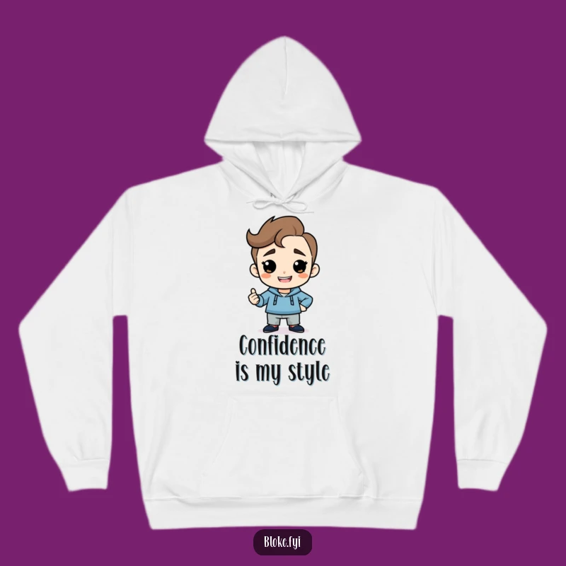 Funny Confident Guy Hoodie - Cozy Cheeky Grin Pose Warmth