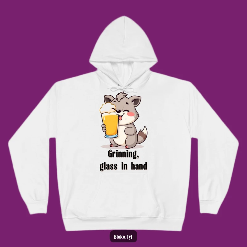 Funny Cheeky Animal Pint Glass Hoodie: Cozy Up for a Pint of Fun