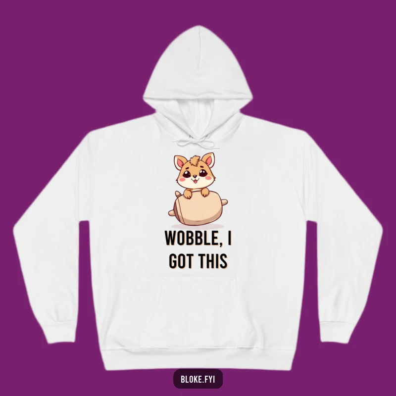 Funny Wobbly Balance Animal Hoodie: Cozy Up to Determination