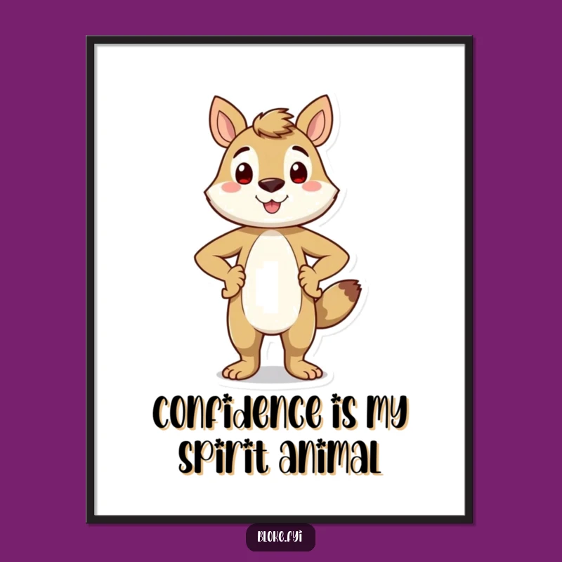 Free Printable Wall Art: Proud Animal Character, Funny Downloadable Decor for Confidence