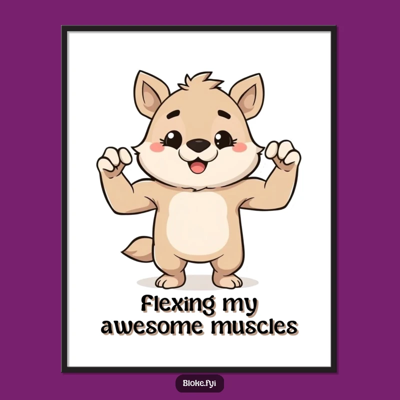 Free Printable Wall Art: Mighty Animal Flexing, Funny Downloadable Decor