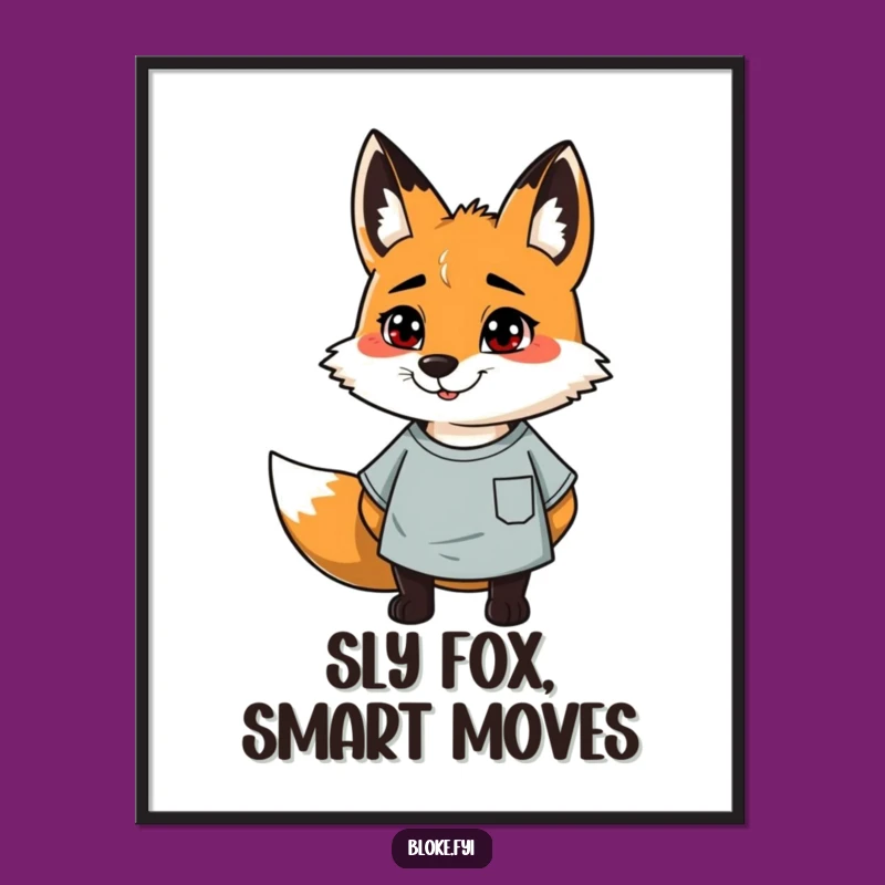 Free Printable Fox Wall Art: Cheerful Casual Character Downloadable Decor