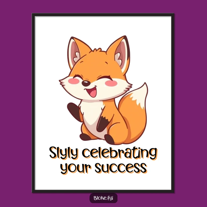 Free Printable Funny Fox Wall Art - Laughing Friend Downloadable Art Print