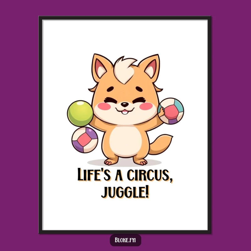 Free Printable Funny Wall Art: Juggling Animal - Whimsical Downloadable Decor!