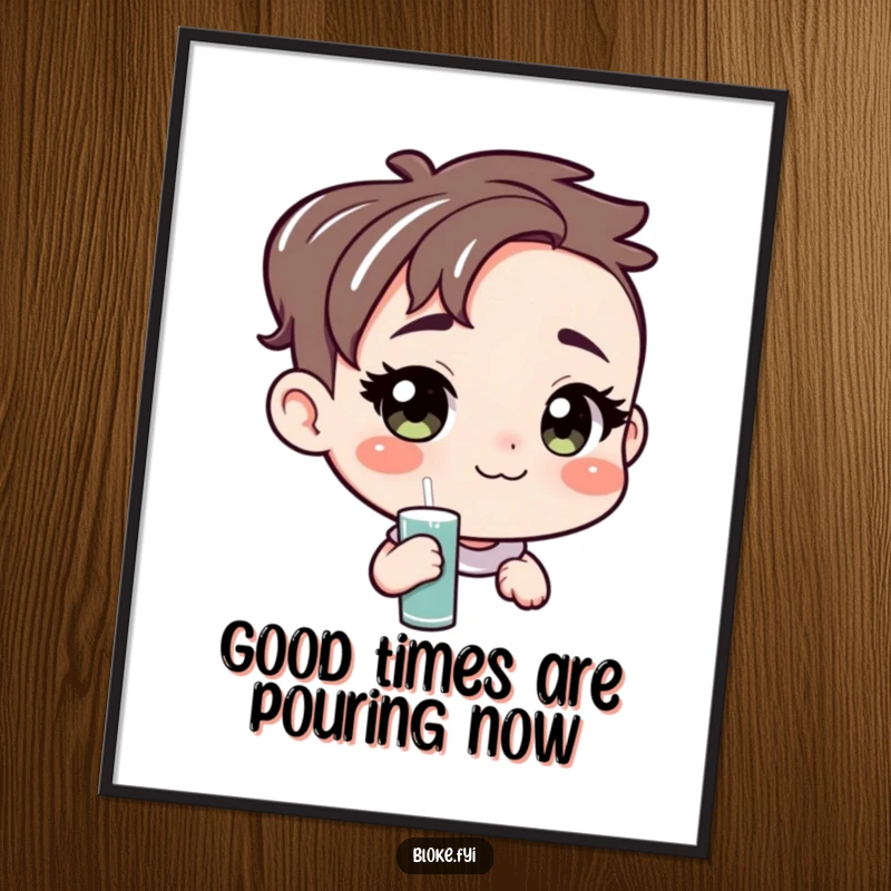 Funny Free Printable Wall Art of an amiable character offering a pint, a welcoming and humorous downloadable art piece.