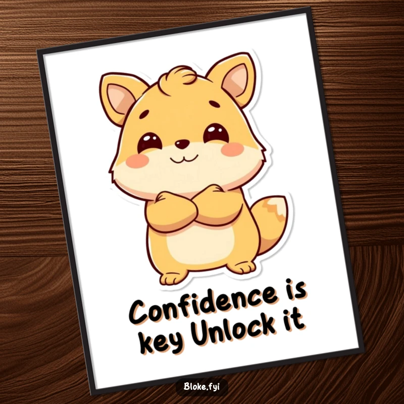 Funny Free Printable Wall Art: Confident animal character arms crossed, exuding self-assurance with a cool look, downloadable decor.