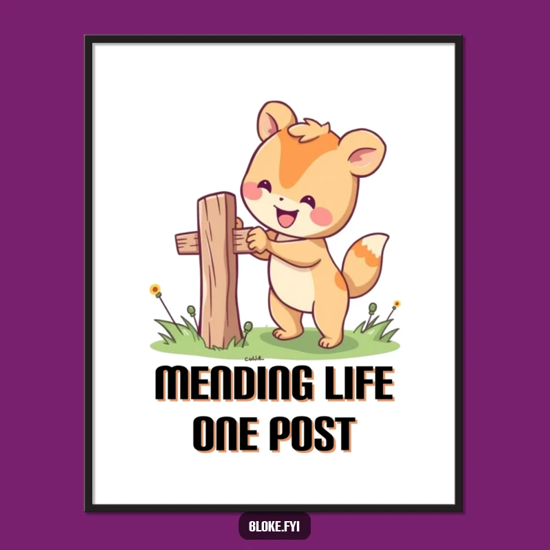 Free Printable Wall Art: Fixing Animal's Perseverance, Funny Downloadable Art for Home