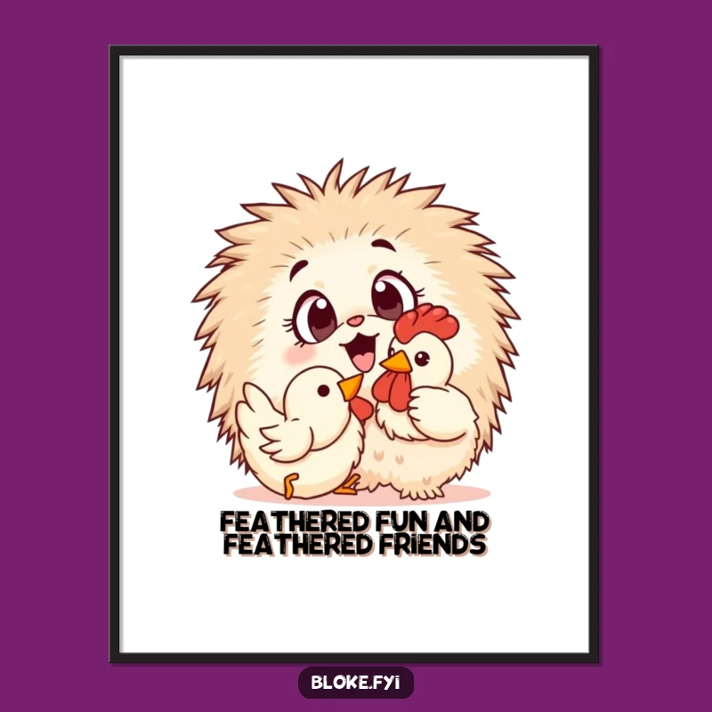 Free Printable Wall Art: Fluffy Rubber Chicken Fun - Funny Downloadable Decor