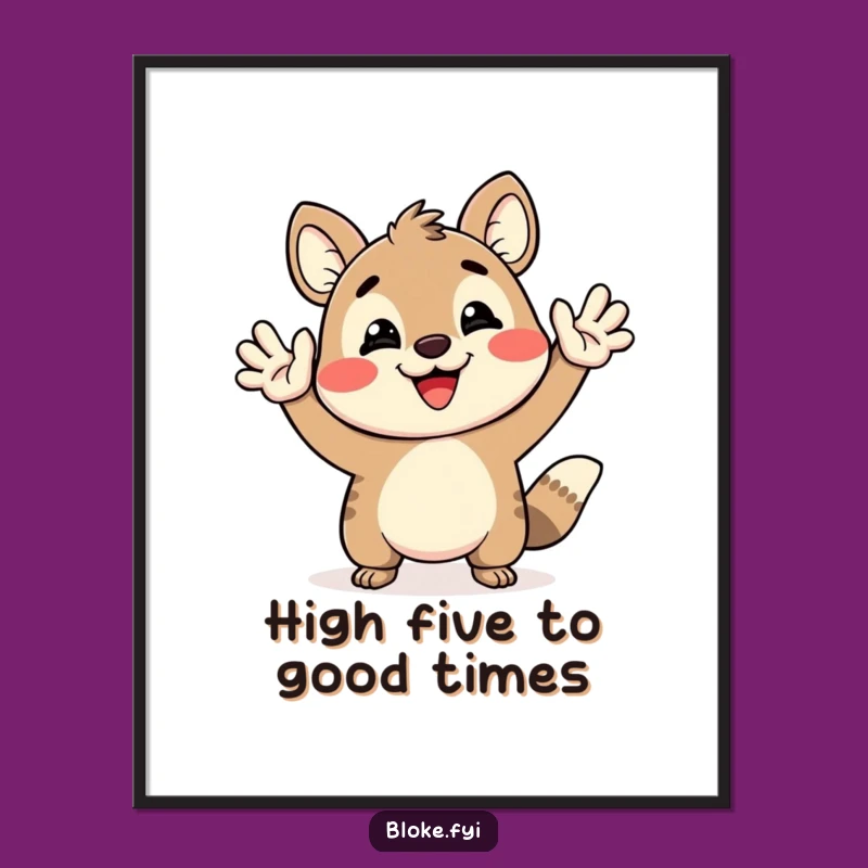 Free Printable Wall Art: High-Five Animal Art for Energetic Decor Downloadable
