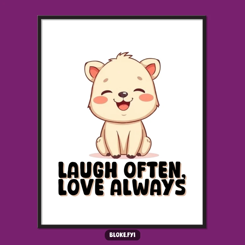 Free Printable Wall Art: Laughing Animal, Rough Charm, Funny Downloadable Decor