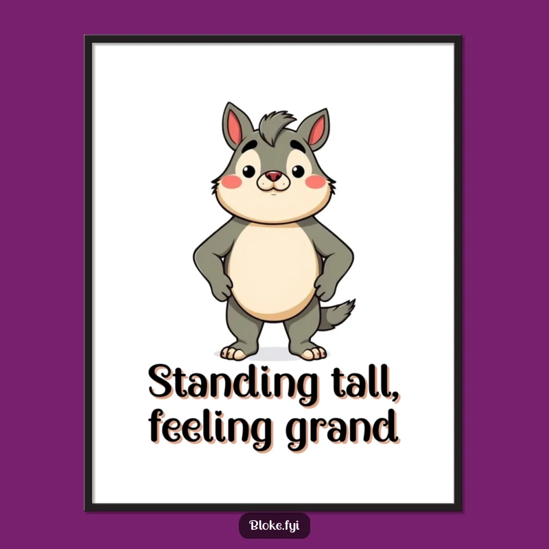 Free Printable Wall Art: Proud Bloke Animal's Confident Stance Funny Downloadable Decor