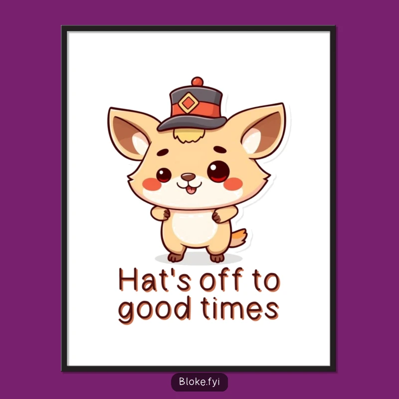 Free Printable Wall Art: Swag Animal Tipping Hat Funny Downloadable Art Decor