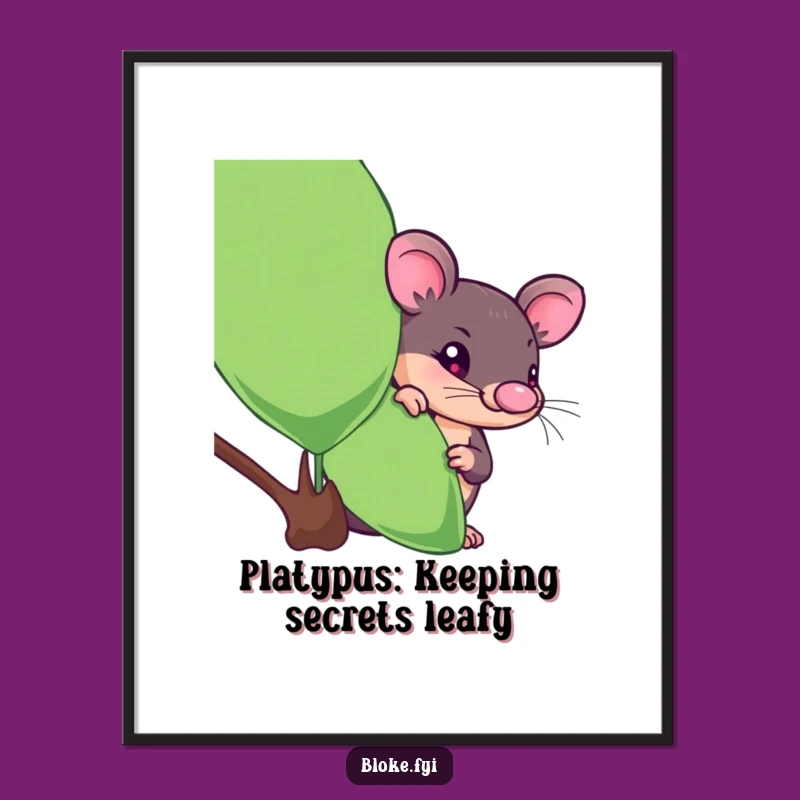 Funny Free Printable Wall Art: Curious Platypus Digital Download Decor