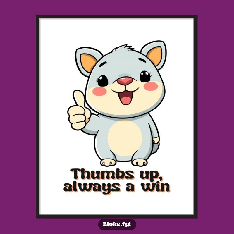 Funny Free Printable Wall Art: Thumbs-Up Animal, Bold Downloadable Decor
