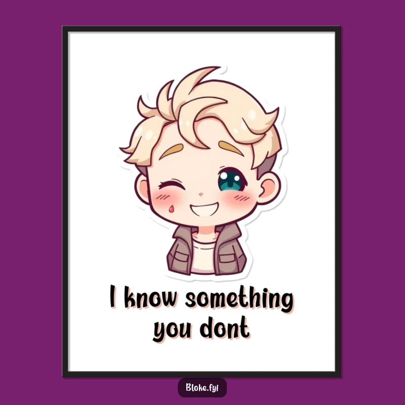 Funny Free Printable Wall Art: Winking Guy, Humorous Downloadable Decor for a Playful Vibe