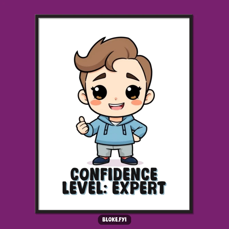 Funny Printable Wall Art: Confident Guy's Cheeky Charm Free Downloadable Art