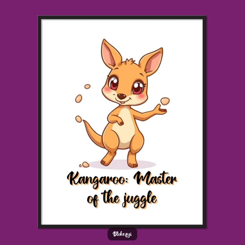 Funny Free Printable Wall Art: Juggling Kangaroo Digital Download Decor
