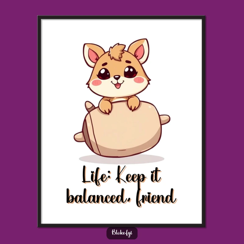 Funny Free Printable Wall Art: Determined Animal Balances the Absurd Decor
