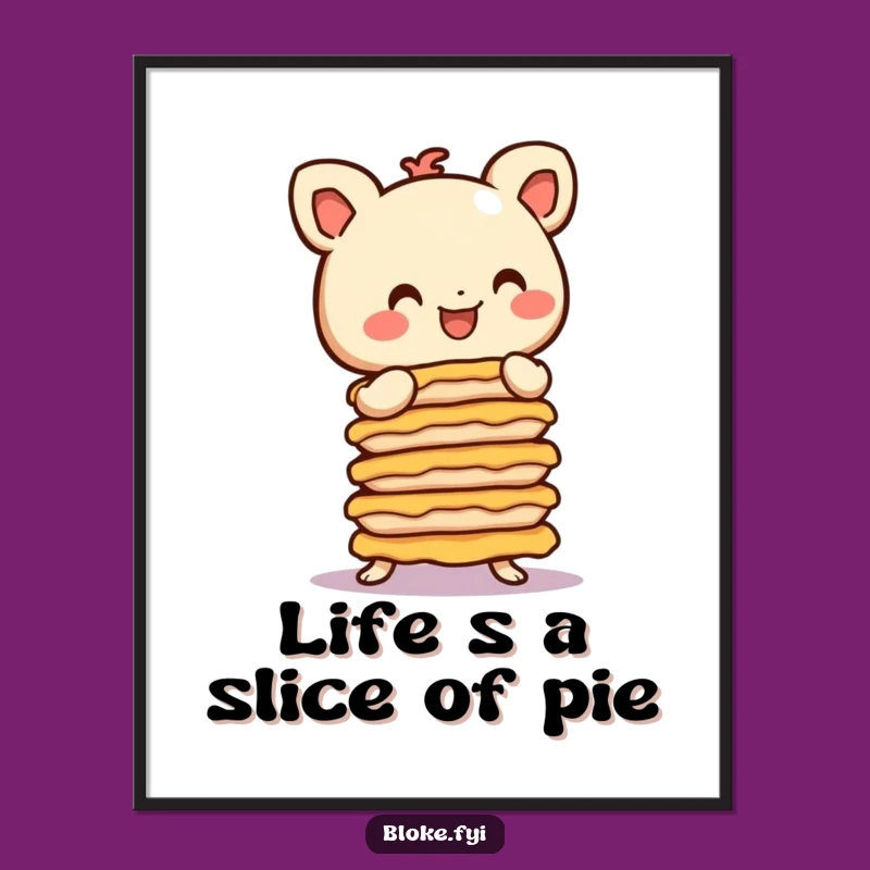 Free Printable Wall Art: Pie Balancing Figure - Funny Downloadable Decor