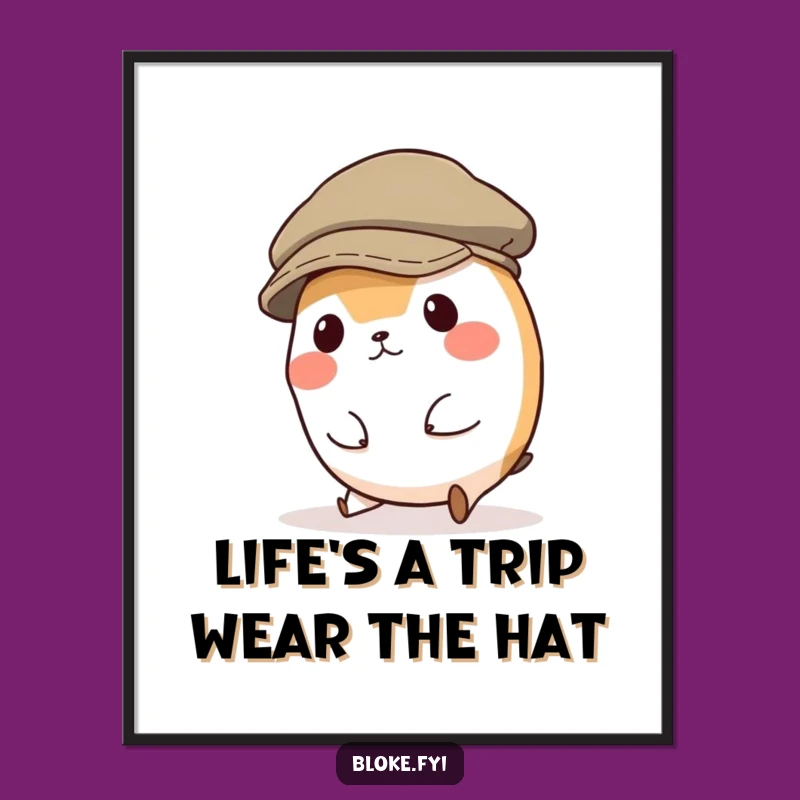 Free Printable Wall Art: Clumsy Character Cap, Funny Downloadable Decor