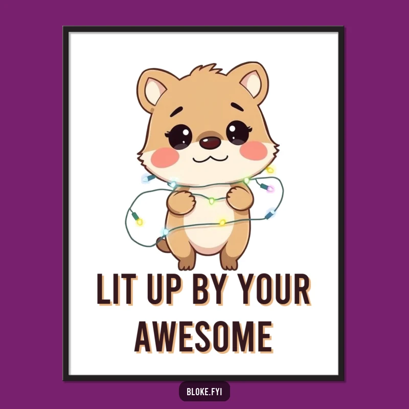 Free Printable Wall Art: Bewildered Bloke Animal Fairy Light Chaos Funny Downloadable Decor