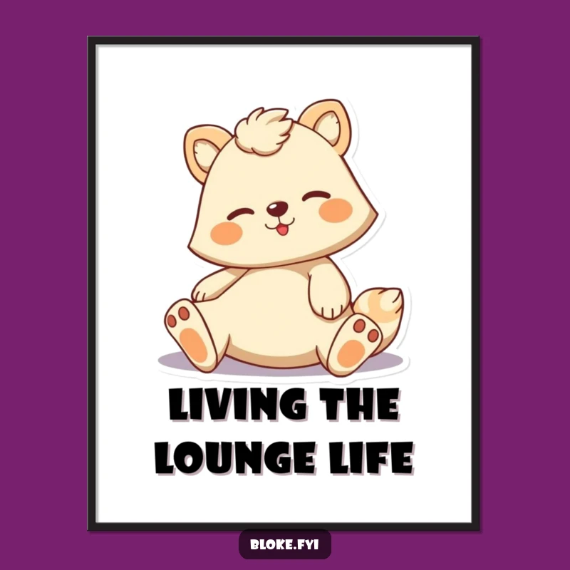 Free Printable Relaxed Animal Wall Art - Casual Downloadable Decor for a Chill Space