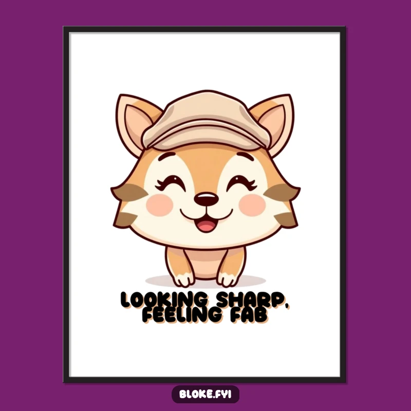 Free Printable Wall Art: Cheeky Animal Flat Cap Humor, Funny Downloadable Art for Your Wall