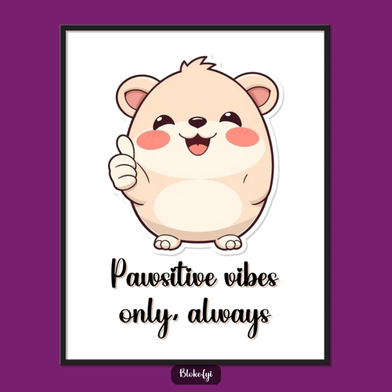 Funny Free Printable Wall Art: Happy Animal Thumbs Up for Whimsical Home Decor